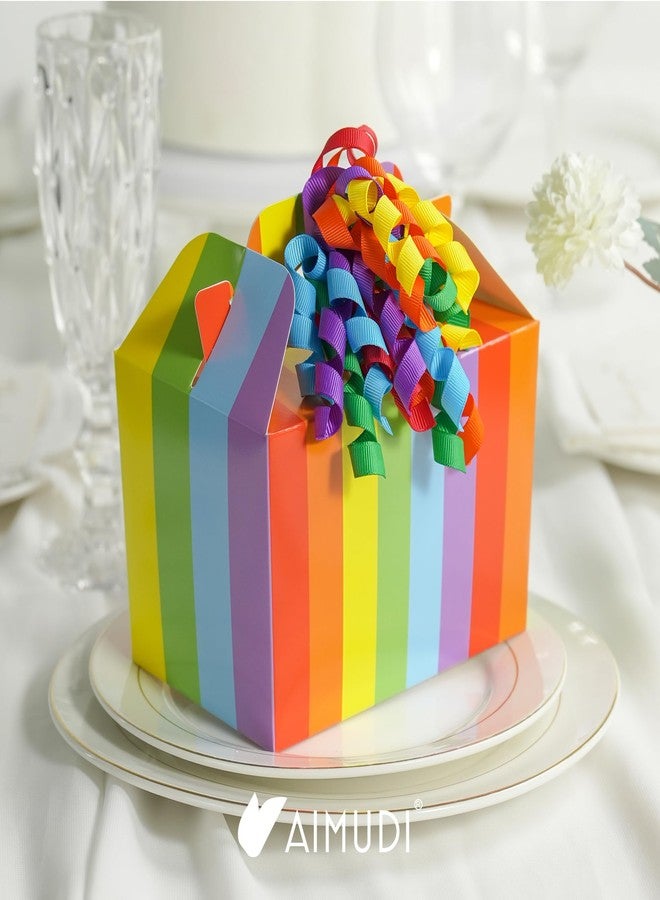 AIMUDI Rainbow Curly Bows 4" Colorful Burst Bows Self Adhesive Ribbon Bows for Gift Wrapping Grosgrain Ribbon Twist Tie Bows for Treat Bags Gift Bags Birthday Party Decorations - 6 Counts - Image 3